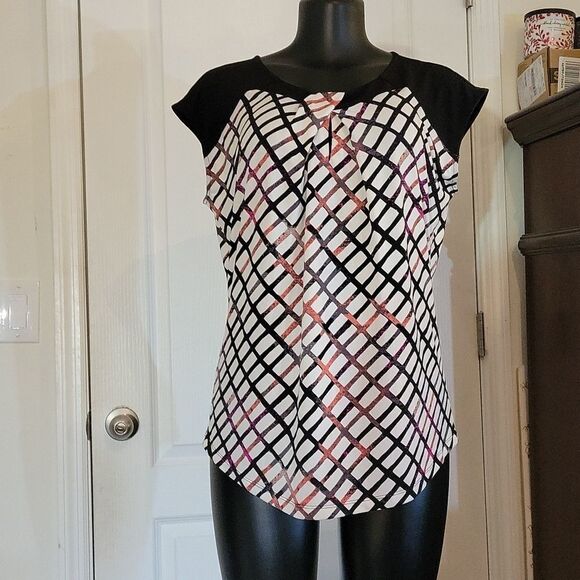 BRAND NEW WORTHINGTON MULTI-COLOR POLAR BEAR BOHO GEO WOMEN"S SHIRT - Picture 11 of 14